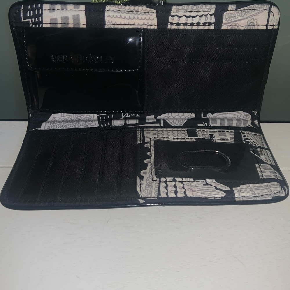 Vera Bradley Black Quilted and Patent Leather Wallet - Picture 5 of 7